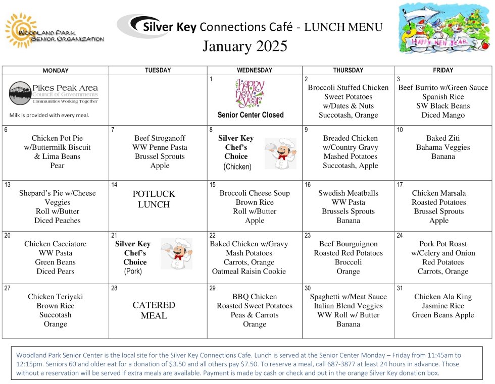 2025 January Lunch Menu